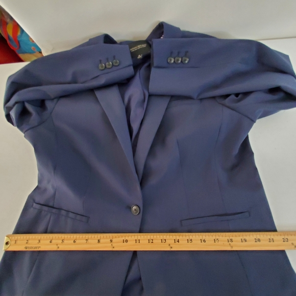 Banana Republic Long and Lean Blazer Size 14 Wool Blend Navy Blue Lined Jacket - Picture 7 of 12